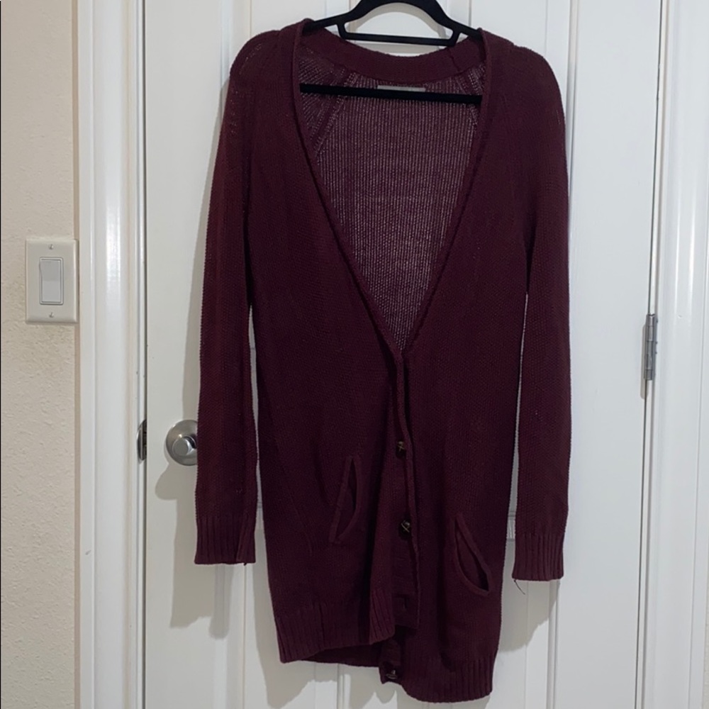 Burgundy Cardigan